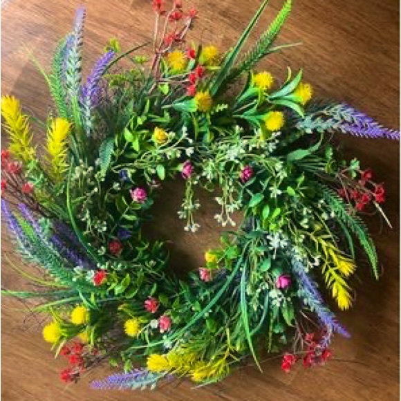 Other - Set of two plastic floral wreaths.